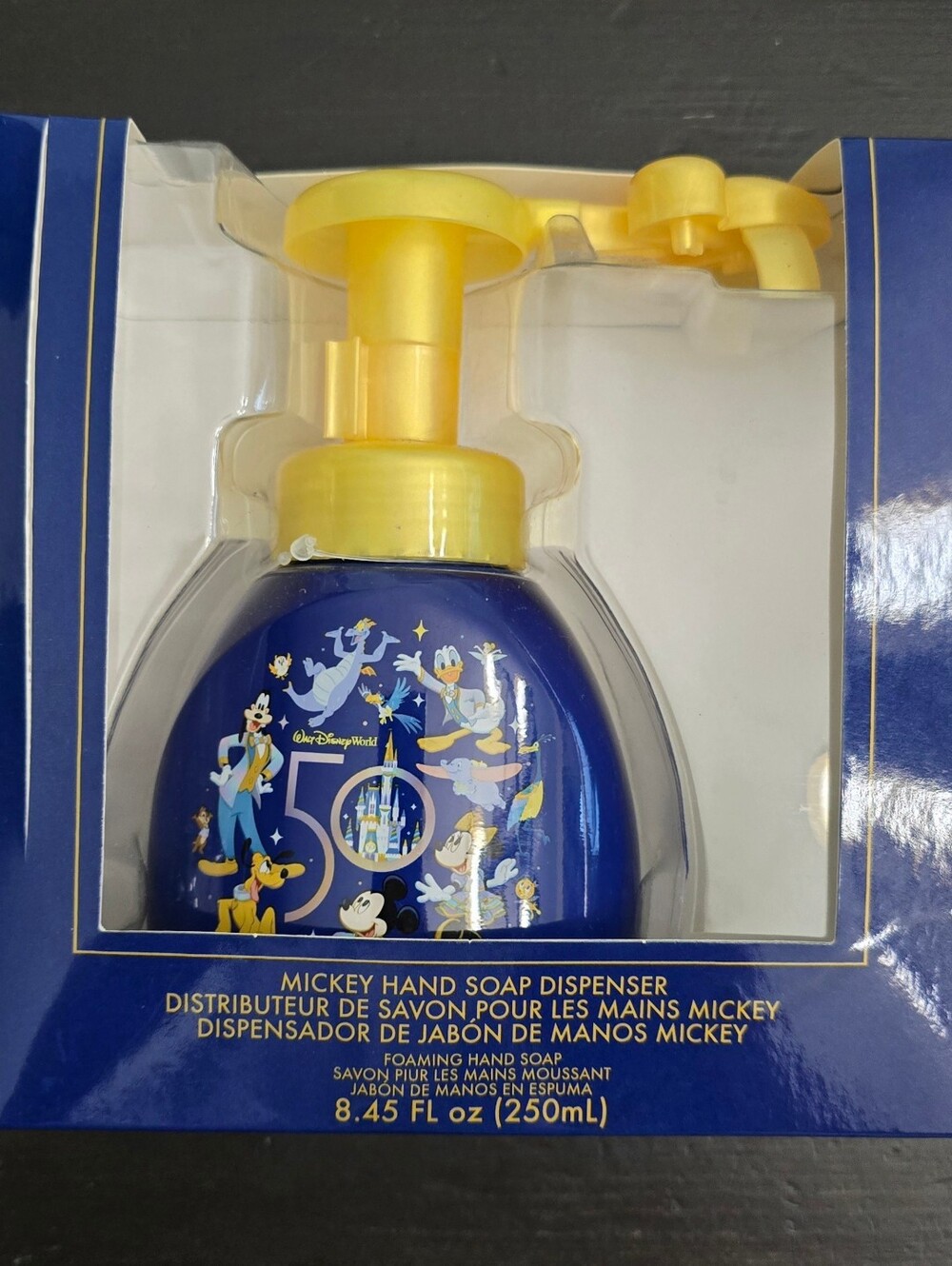 Disney World 50th Anniversary Mickey Mouse Shaped Hand Soap Foam Dispenser 250ml